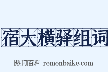 宿大横驿组词是什么意思的图片